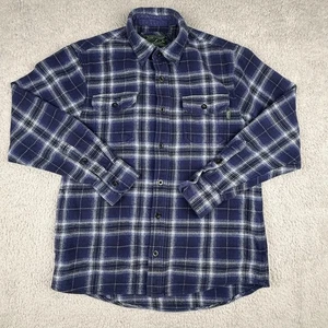 Woolrich Shirt Mens Large Blue Plaid Heavy Flannel Outdoor Button Up Workwear - Picture 1 of 12