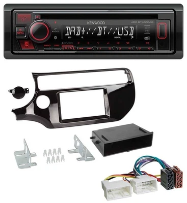 Kenwood MP3 CD USB Bluetooth DAB Autoradio für Kia Rio UB ab 2015 piano-schwarz - Bild 1 von 4