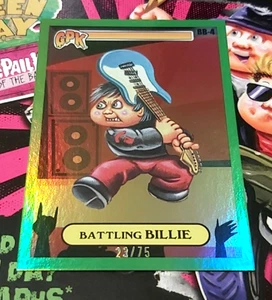 2024 Topps GPK Green Day cubo de basura niños luchando Billie BB-4 lámina verde 23/75 - Imagen 1 de 1