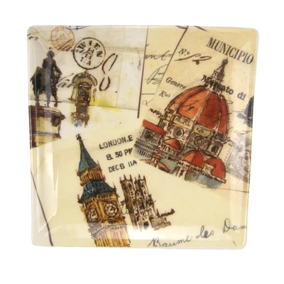 Williams Sonoma Grand Tour 6" Postcard Cheese Serving Plate Marc Lacaze Portugal - Image 1 of 4