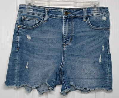 Judy Blue Womens M Jean Shorts Frayed Distressed Denim Stretch Cut-Off JB150040 - Image 1 of 4