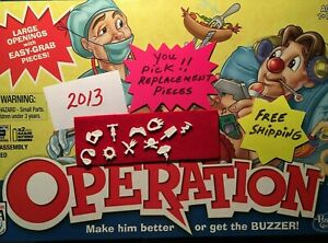 Operation 2013 Replacement Game Pieces You Pick Funny Ailment Parts Free Ship