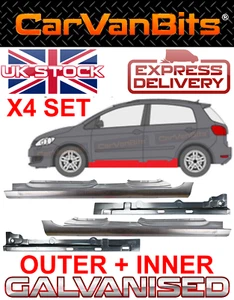 PARA VW GOLF 5 6 MK5 MK6 V VI PLUS 05-13 5D CUERPO REPARACIÓN UMBRAL PANEL EXTERIOR INTERIOR X4 - Imagen 1 de 24