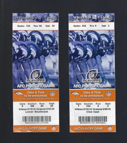 HINES WARD FINAL NFL GAME - TIM TEBOW TD - 2011 STEELERS @ BRONCOS FULL TICKETS Cover