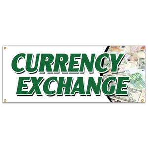 CURRENCY EXCHANGE BANNER SIGN best conversion rate fast low cost dollar - Picture 1 of 10