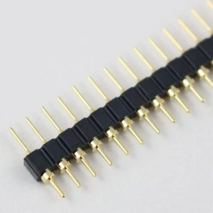 2Pcs Gold Plated 2.54mm Male 40 Pin Single Row Straight Round Pin Header Strip - Picture 1 of 6