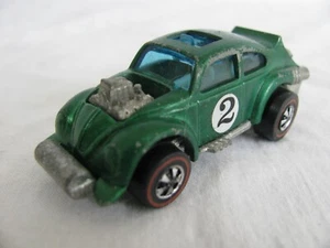 Vintage 1970 Mattel Hot Wheels Redline Green #2 Evil Weevil VW Bug VG - Picture 1 of 10