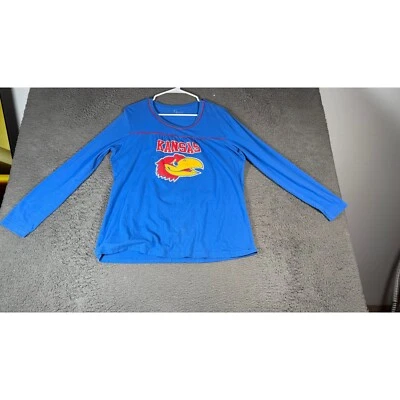 Camiseta Top G For Her Kansas Jayhawks Manga Larga Gráfica Azul XL Foto 1 de 4
