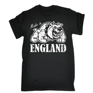 Made In England Bulldog T-SHIRT Retro Country Born English Uk Gift Birthday - Picture 1 of 9