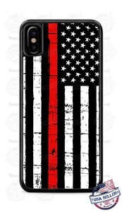 Thin Red Line Distressed American Flag Phone Case Cover For iPhone Samsung LG - Picture 1 of 6