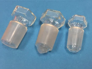 LOT OF (3) Lab Glass Stoppers - Different Size - Picture 1 of 2