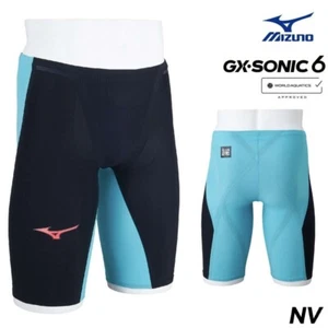 MIZUNO GX SONIC 6 NV N2MBA501 Swimwear Black Turquoise Swim Suit Men Japan - Picture 1 of 3