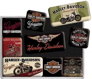Nostalgic-Art - 9tlg. Kraft Pinnwand Kühlschrank-Magnet-Set - Harley-Davidson #3 - Bild 1 von 6
