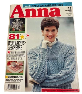 Vintage ANNA Burda Knitting & Needlecrafts Magazine December 1994,German Edition - Imagen 1 de 14