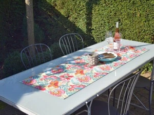 Table Runner Provence Cotton 50x150 CM Colorful With Blümchenmotiven from France - Picture 1 of 6