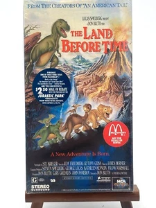 1994 LAND BEFORE TIME VHS McDonalds & Jurassic Park Stickers Sealed NOS - Picture 1 of 10