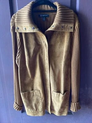 INC Knit and suede Tan  jacket size L 21.5” P-p 31.5” S-h - Image 1 of 4