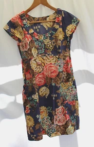 Vestido de verano Joules manga gorra patrón floral hasta la rodilla bonito talla UK 8 - Imagen 1 de 7