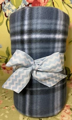 Soft Plush Fleece Throw Blanket Blue Plaid 50"x60" - Image 1 of 4