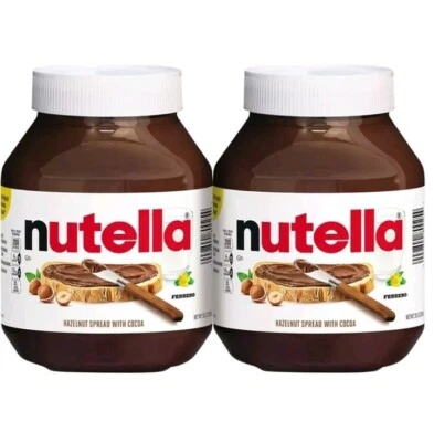 Untar cremoso rico en avellanas Nutella con cacao 2 frascos 33,5 OZ cada uno  Foto 1 de 4