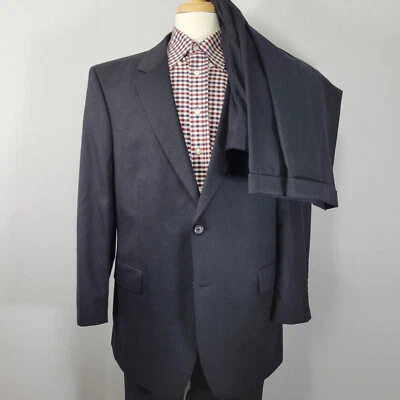 JOS A BANK Men's 2PC Suit Deep Navy Twill Wool Cashmere 48R / Pants size 41x28" - Image 1 of 4