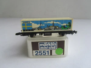 Märklin 2551 - escala Z - RARO - vagón de la serie de banderas "SUECIA" en embalaje original - Imagen 1 de 5