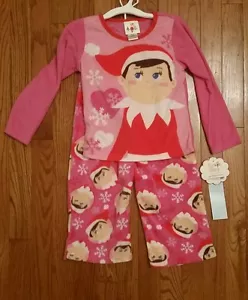 ELF ON THE SHELF GIRLS CHRISTMAS Fleece Pajamas 2 PIECE PINK NWT XS & SMALL - Picture 1 of 1