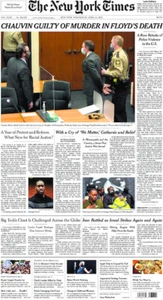 New York Times George Floyd Trial Derek Chauvin Guilty Of Murder April 21, 2021 - Picture 1 of 5