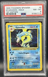 1999 Pokémon - Base 1ST EDITION - GYARADOS - 6/102 Holo Rare - PSA 8 NM SPANISH
