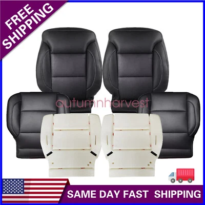 Cubierta de asiento de cuero negra y espuma para conductor y pasajero Chevy Suburban 2015-2019 Foto 1 de 4