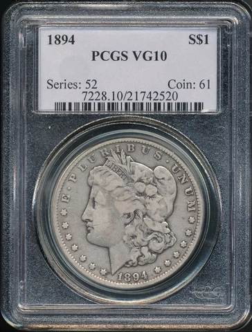 1894 Morgan Silver Dollar PCGS VG 10 *One Of The Keys - Only 110,000 Minted!* Cover
