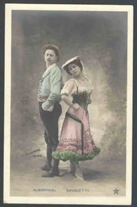 Ca 1910 RPPC Belgien Opernsänger Alberthal & Cavaletti in Pagliacci siehe Info - Bild 1 von 1