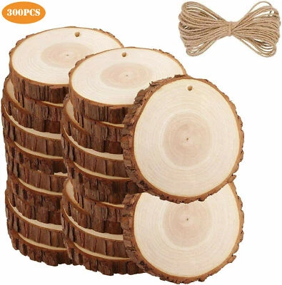 300 Stk Holzscheiben Baumscheiben Astscheiben 5-6 cm Rund Hochzeit Bastel Deko - Bild 1 von 4