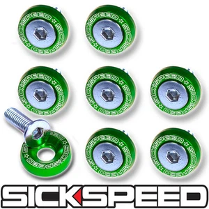8PC GREEN 5MM WINDSCREEN FENDER WASHER BOLT KIT MOTORCYCLE M9 - Picture 1 of 1