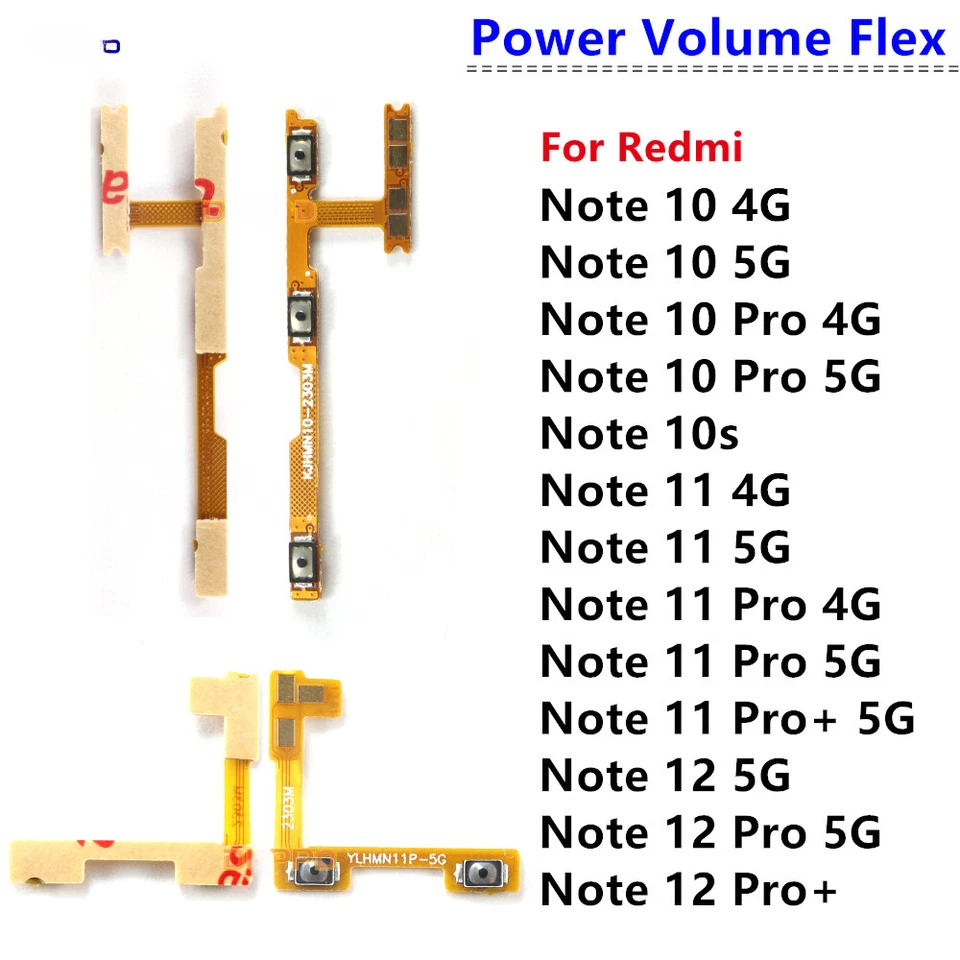 Кабель для ключей боковой кнопки включения и выключения громкости питания для Redmi Note 10 11s 12 Pro Plus - Изображение 1 из 1