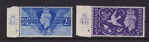 GB Georg VI 1946 Friedenssatz mit Steuerelementen und Zylindernummern postfrisch - Bild 1 von 2