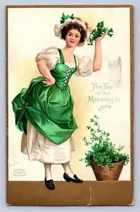 Postal de vacaciones del día de San Patricio J97/ c1910 Ellen Clapsaddle mujer 73 - Imagen 1 de 2