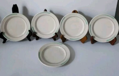 5 pratos de pão e manteiga Oneida Espree azul-petróleo e roxo 6" utensílios para restaurantes - Imagem 1 de 4