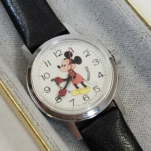 Vintage Bradley Mickey Mouse Watch Never Worn Walt Disney Mechanical Wristwatch - Picture 1 of 10