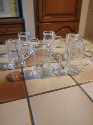 6 mini chopes de bière vintage fabriqué en France /Reims - Photo 1/4