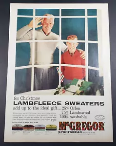 1956 McGregor Sportswear Herren Jungen Lamm Fleece Pullover Print Ad - Bild 1 von 2