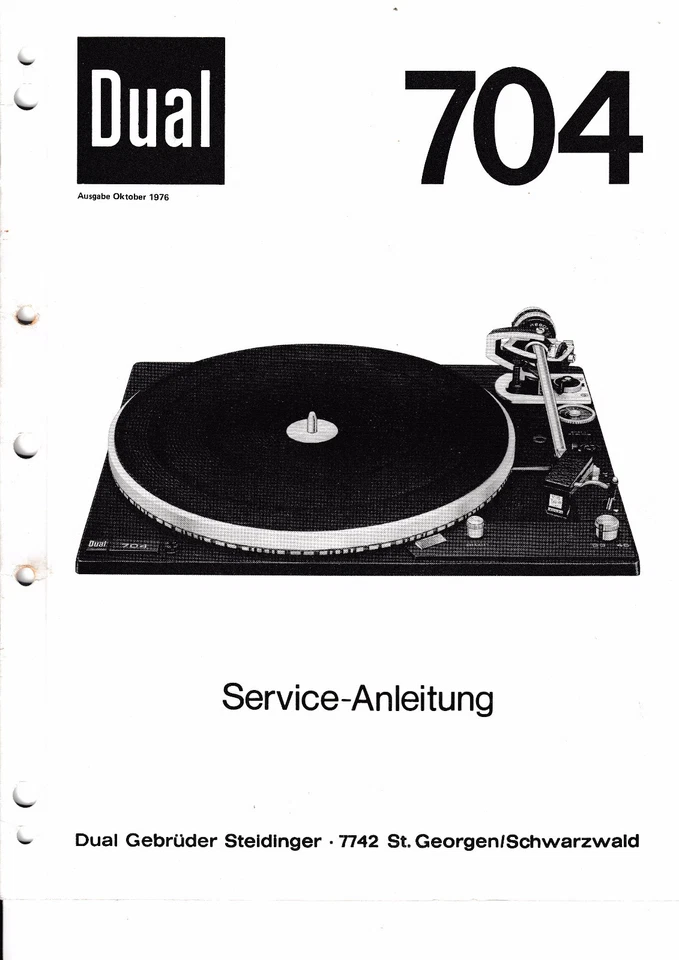Service Manual Guide For Dual 704 - Image 1 of 1