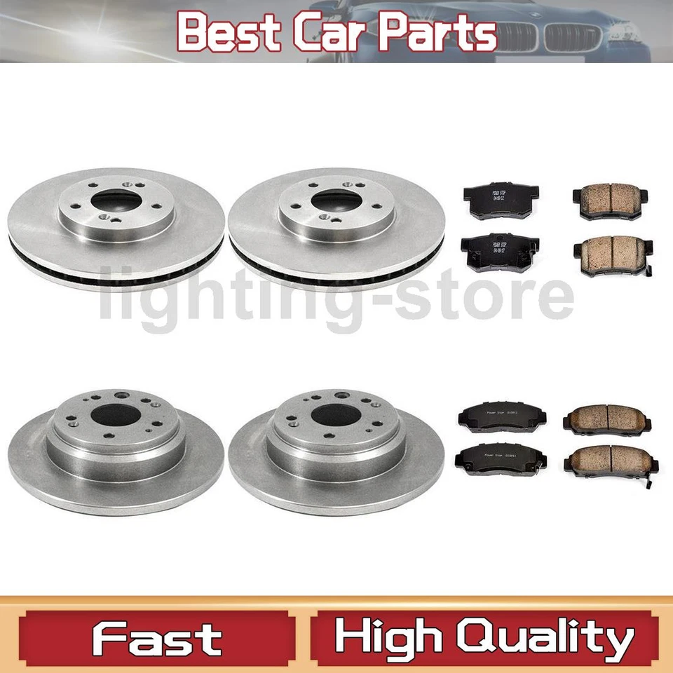 Juego de pastillas de freno de disco delanteras traseras rotor de freno de disco para Acura 2002-2004 RL 6 piezas Foto 1 de 4