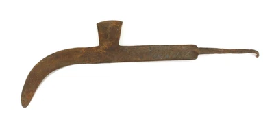 = Antique Wrought Iron Farming Tool Blade Scythe Knife - Image 1 of 4