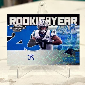 2024 Optic Ja’Tavion Sanders BLACK Scope Rookie Of The Year On-Card AUTO /25 SSP - Bild 1 von 2