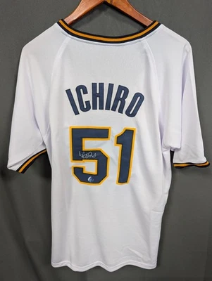 Camiseta deportiva de béisbol Nike auténtica firmada por Ichiro Suzuki AUTA Ichiro certificado de autenticidad talla L Foto 1 de 2