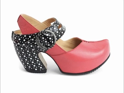 John Fluevog Platform Mary Jane Heel - Size 6 - red with polka dot - - Image 1 of 4
