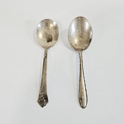 Set Of Sterling Silver Spoons Heirloom Oneida Damask Rose & Towle Silver Flutes Foto 1 de 4