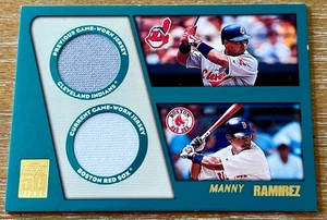 MANNY RAMIREZ 2001 Topps Trade And Rookies DUAL JERSEY RELIC RED SOX / INDIANS ! - Picture 1 of 2