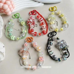 Crystal Bag Pendant Keychain Colorful Phone Charm Rope New Phone Lanyard - Photo 1 sur 19